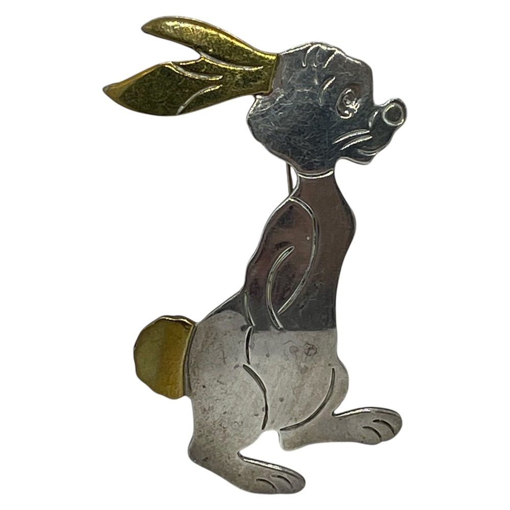 925 Silver Vintage Rabbit Winnie The Pooh Disney Brooch Used Minor Wear